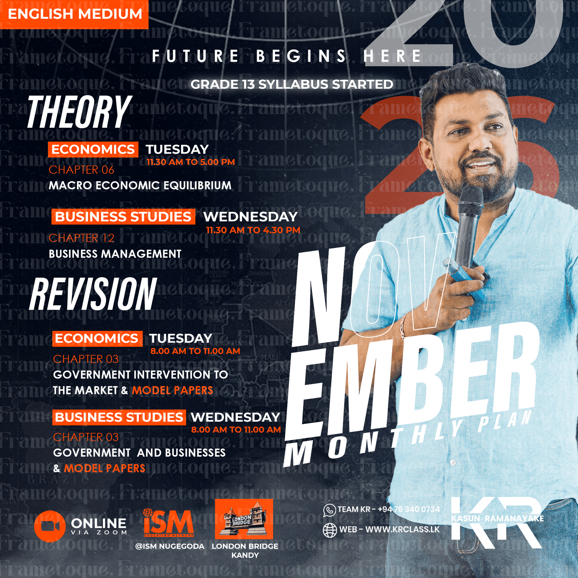 Class Schedule Poster